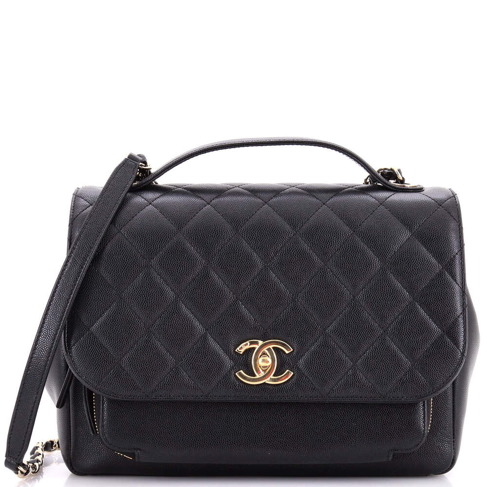 Chanel Large Business Affinity Flap Bag Quilted Caviar